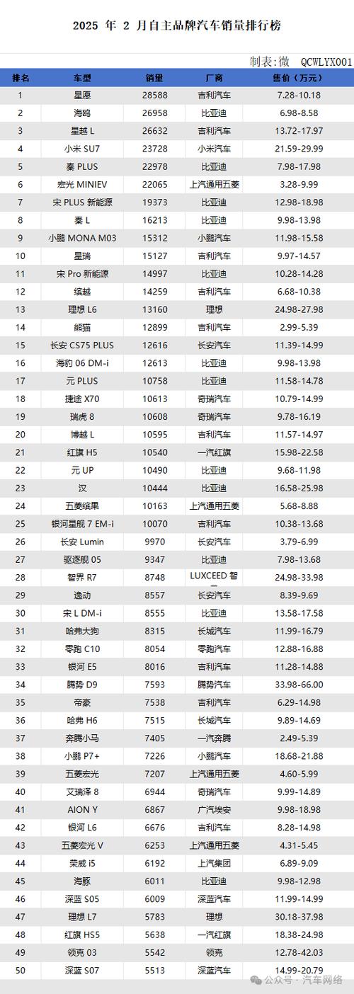 2025汽车品牌榜哪家强?谁是新赢家?-图3 2025汽车品牌榜哪家强?谁是新赢家?-图3