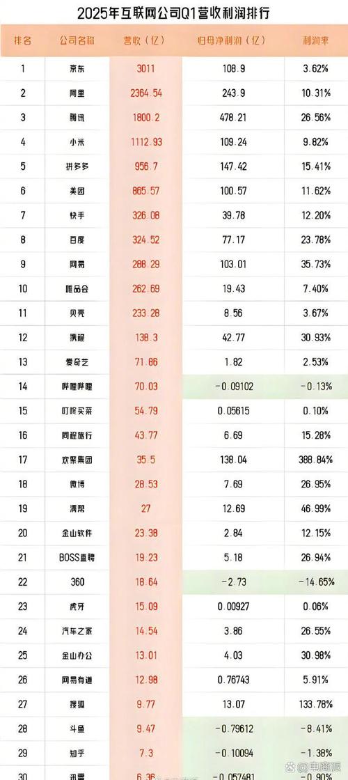 2025互联网公司排行,谁将领跑?-图2 2025互联网公司排行,谁将领跑?-图2